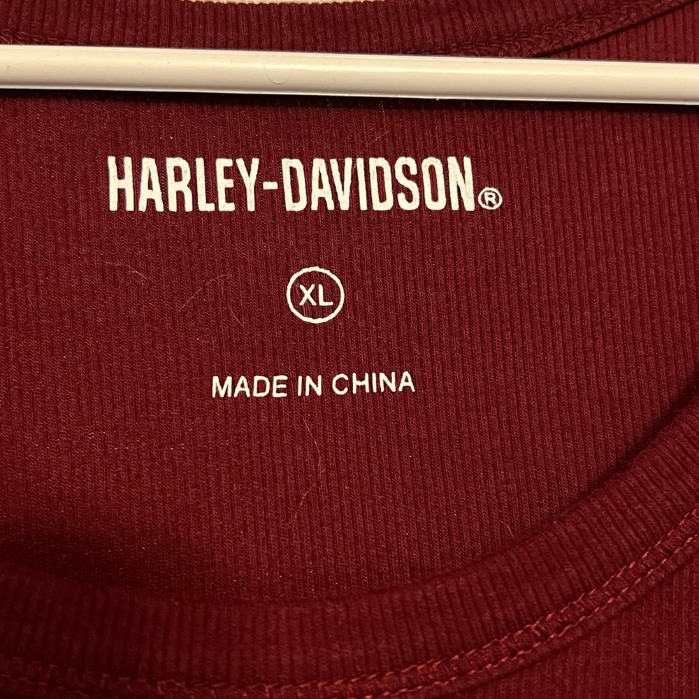 Harley-Davidson Red Muscle Tee with White Logo - Picture 2 of 4